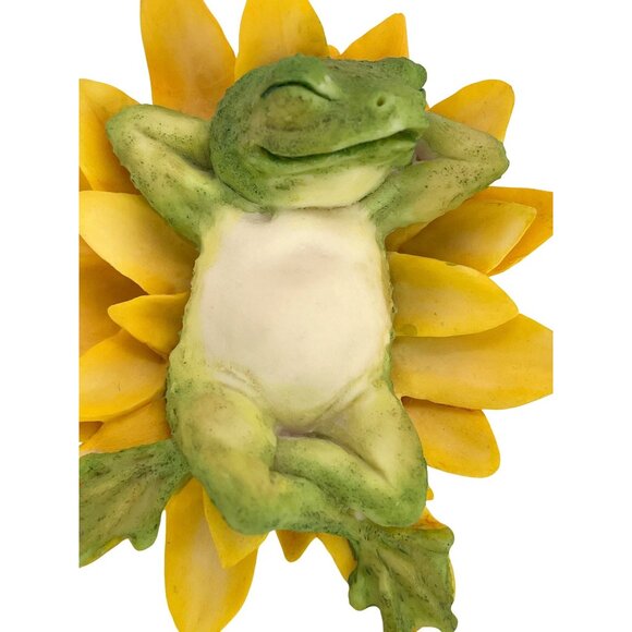 Aynsley MasterCraft Hand Painted Frog Yellow Water Lily Flower UK England VTG - Picture 2 of 12